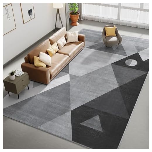 31+ Vintage Modern Living Room Ideas to Elevate Your Space 4 HOMFINE Washable Modern Area Rug - Geometric Style 5x7 Rugs for Living Room, Bedroom, Machine Washable Rug Soft Non Slip Non Shedding Area Rug - Grey, 5'x7'