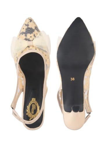 Image of Shoetopia Women's, Kitten Heel Sandals | Slip-On Mid Heel Fashion Sandals | Lightweight Casual & Office Footwear