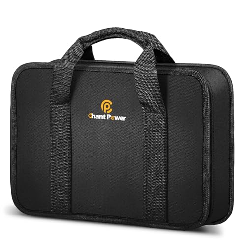 C P CHANTPOWER Portable Tool Bag 34 x 24 x 7 cm, Waterproof Rectangular Canvas Tote Bag with Extra Wide Mouth, Handle Design