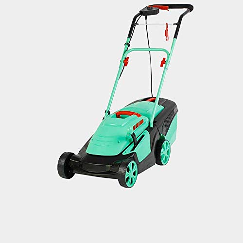ZQKJLH Lawn Mower Electric Rotary Mower With Power Cord, Cutting Width 34 Cm, 6 Cutting Height, 37 L Straw Box, Lawn, Power Cord Hook, Garden Farm Weeding