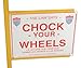 Vestil EALUM-7-HS Aluminum Wheel Chock with Handle and Sign 11-7/8 In. x 21-3/16 In. x 37-9/16 In. Silver/Yellow