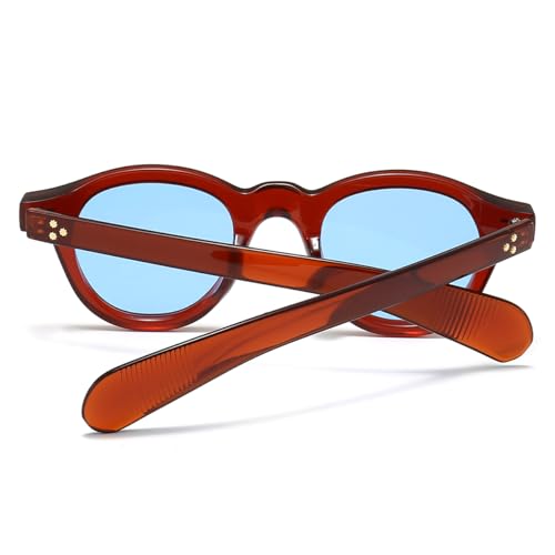 JOVAKIT Trendy Round Sunglasses for Women Men 90s Retro Vintage Classic Fashion Round Frame Sun Glasses Black Shades3