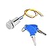 2 Wires Ignition Switch Key Starter Switch with 2 Keys On-Off for Electric Scooter ATV Moped Go Kart (1 Pack)