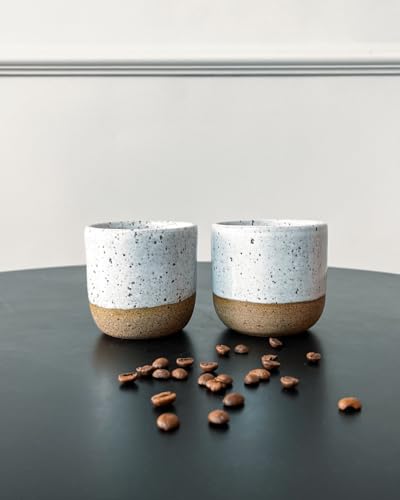 Copo em Cerâmica Artesanal com Capacidade de 150ml, Conjunto com 2 unidades, Opção Perfeita para Caf