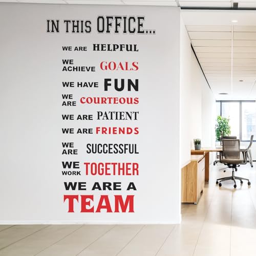 Image of Team - Work Together - Office - Motivation - Corporate - Business - Inspiration Quotes - Wall Sticker Decal (Multi Colour, Vinyl, Self-Adhesive) (Extra Large - 250 x 150 cm)