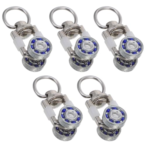 FONDOTIN Ruedas Cortinas Metálicas 5 Piezas Gancho Para Polea Deslizador Para Riel De Cortinas En Habitaciones y Oficinas