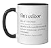 Funny Film Editor Noun Video Editor Ceramic Mug, Black/White