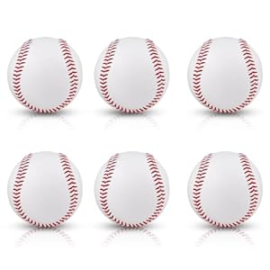 Rarapop Blank Standard Baseball Balls, Official Size 9 Inch Leather Covered Practice Baseball Training Ball for League Play, Pitching, Hitting, Batting, Fielding, Autograph