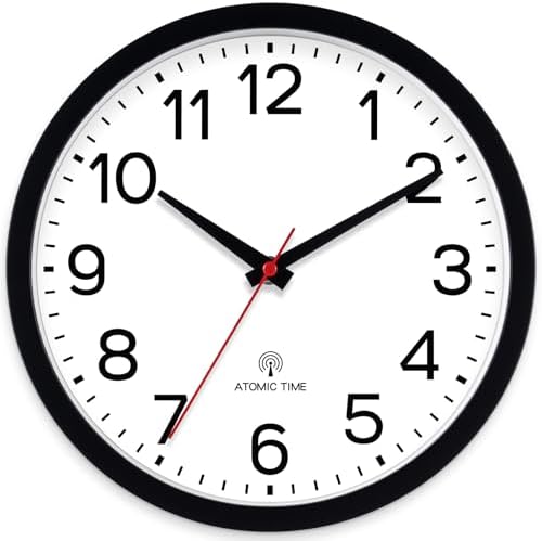 AKCISOT Atomic 14 Inch Wall Clock Analog Clocks for Indoor Kitche...