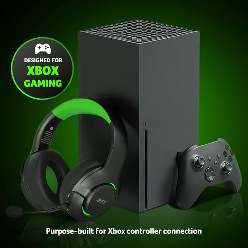 Acer Wireless Gaming Headset for Xbox Series X|S & Xbox One, Bluetooth 5.4 Headphones with Noise Canceling Mic, 3D Surround Sound, 40H Battery, Compatible with PC, PS5, Switch, Mac - Black Green - image 9