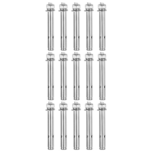 Image of DTGN M10 x 100 Expansion Bolts - 25Pack- Good for Concrete Dry Brick Block Walls - 304 Stainless Steel - Silver
