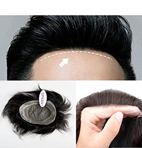Image of EUPHORIA 0.03 mm 9x6 Original 2 LAYER AUSTRALIA Hair Patch for Men,100% Silky and Soft Natural BROWN Human Hair Wig can be Install with Hair Toupee Clips, Glue or Tape