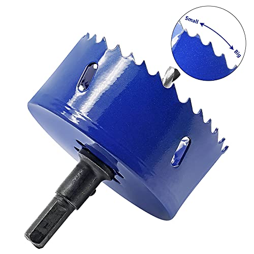 Image of Luomorgo 77mm /3 inch Hole Saw | 1 1 /4 inch Cutting Depth, HSS Bi-Metal, For Wood Cornhole Boards Plastic Drywall & Metal Sheet