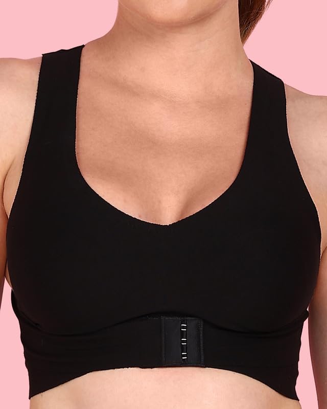 Image of Tweens Cotton Non-Padded Bonded Gym Bra for Women | Crisscross Back Support | Full Coverage Wire-Free for Workouts | Hidden Concealer | No Elastic Move Freely | Breathable Cotton | Pack of 1