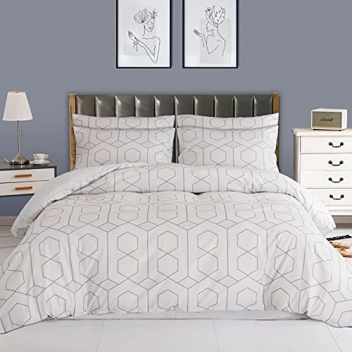 Pamposh Single Duvet Cover Set Double Brushed Microfibre Bedding Ultra Soft 2 pcs DoubleSided Reversible Bed Set Anti Allergic Easy Care Non Iron Luxury Microfibre (Grey, Single (135 x 200 cm))