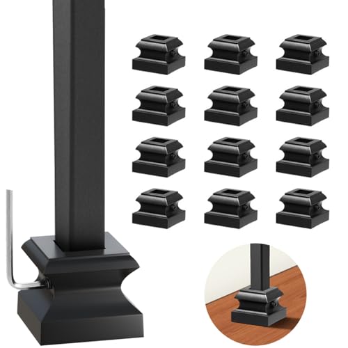 Balustre en fer noir satiné avec vis et chaussures métal pour escalier de 1,27 cm | Lot de 12