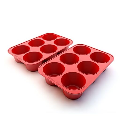 Silicone Texas Muffin Pans and Cupcake Maker, 6 Cup Large, Set of 2, Professional Use