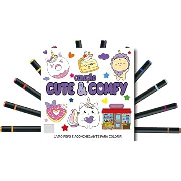 Capa do livro Cute & Comfy Coloring Book for Adults Edição 3 - Bold Easy - Livro de Colorir Adulto + 12 Canetas