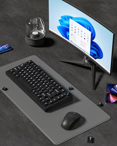 Image of Womier Keycaps, Custom PBT Doubleshot Keycaps 60 65 75 100 Percent, Cherry Profile Retro Keycaps, 61 /64 /68 /84 /87 /100 /104 /108 Gaming Mechanical Keyboard Keycaps, 132 Keys Keycaps Set (Black)