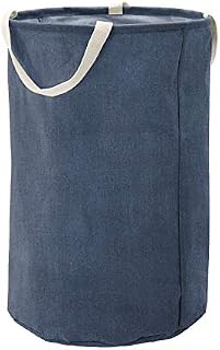 Amazon Basics Fabric Storage Bin - Tall Round, Navy Blue