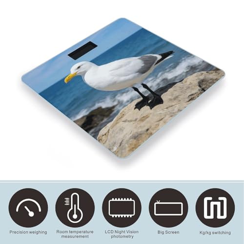 Báscula digital para baño con pantalla LCD y cinta métrica miniatura 3