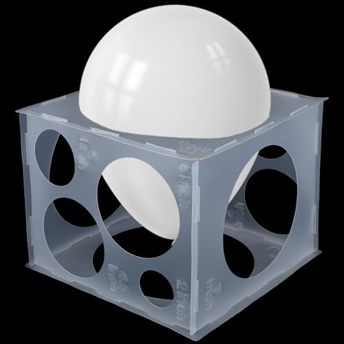 2-10 Inch 11 Holes Balloon Sizer Cube Box Plastic Balloon Sizer Box Cube Balloons Size Measurement Tool for Party Balloons Decorations BalloonColumns BalloonArches White