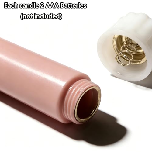 Image of Dusty Pink Flameless Taper Candles with Remote Set of 4