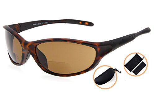 Image of Eyekepper Bifocal Sunglasses for Women Men, Rectangular Frame | Outdoor Sports Bifocal Reading Sunglass, with Readers Built in, Mens Tinted Sun Reader Bifocals, Ladies Cheater,Wrap Half Rim