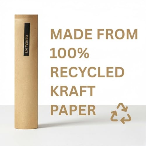 Image of 100 Pack Double Dental Kits - 2 Toothbrushes & 1 Toothpaste per Set - Eco-Friendly Kraft Paper Pouch - Guest Amenities for Hotels, Airbnb & Wedding Favors