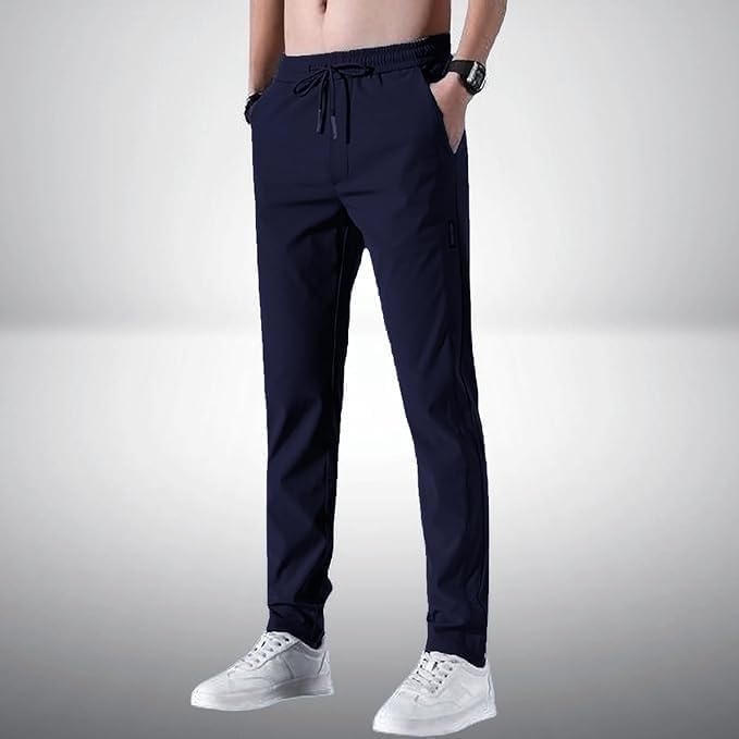 Image of Men's Lycra Solid Track Pants Combo Pack of 2