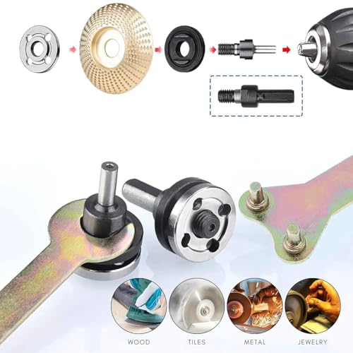 Image of Inditrust M10 Arbor Drill to Angle Grinder Converter - Variable Connecting Rod with 1pc Wood, Marble Cutting Blade, Flap Disc, Paint Remover & Grinding Wheel