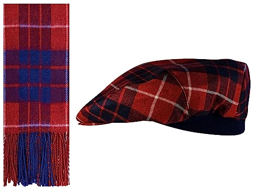 Ensemble cadeau pour hommes et femmes avec écharpe et béret en laine tartan écossais