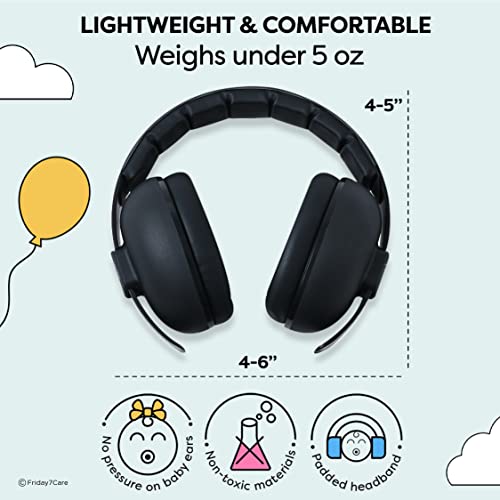 Friday 7Care Baby Ear Protection Noise Cancelling Headphones For Ages 0-24 Months, Black #TOP2