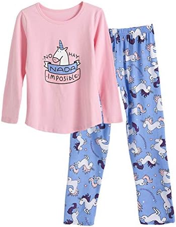 Big Girls Unicorn Cotton Pajama Set Pants & Long Sleeve Teens Sleepwear Kids Size 6
