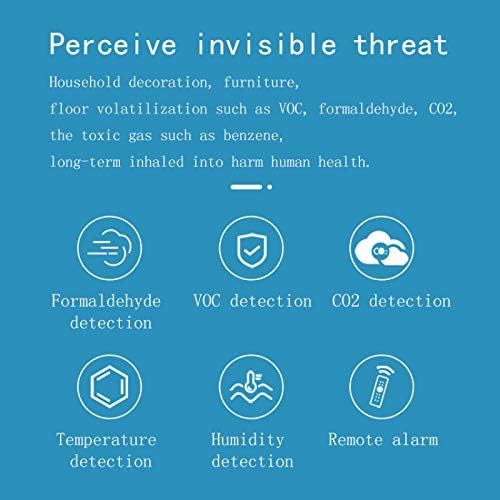 WiFi Smart Air Detector, Formaldehyde HCHO/VOC Detector, CO2, Temperature, Humidity Monitoring, 5 in 1 Tester, for Household, Office,Hotel.