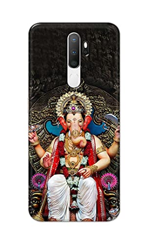 Image of PRINTFIDAA Lord Ganesh Bappa Moriya Printed Designer Hard Back Case Cover for Oppo A5 (2020) / Oppo A9 (2020), Oppo A11x -(SF) MVN1010