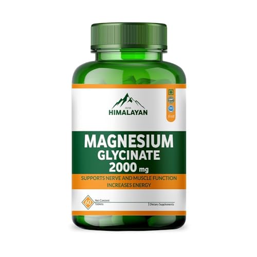 Divya Himalayan Magnesium Glycinate | Muscle, Bone & Nerve Support | 60 Vegan Tablets | High Absorption, Non-GMO, Gluten-Free