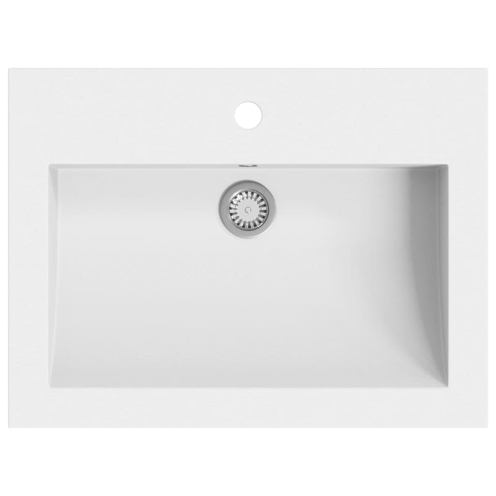 Vidaxl Weiß Granite Basin White Above Counter Bathroom Cloakroom Wash Sink Bowl