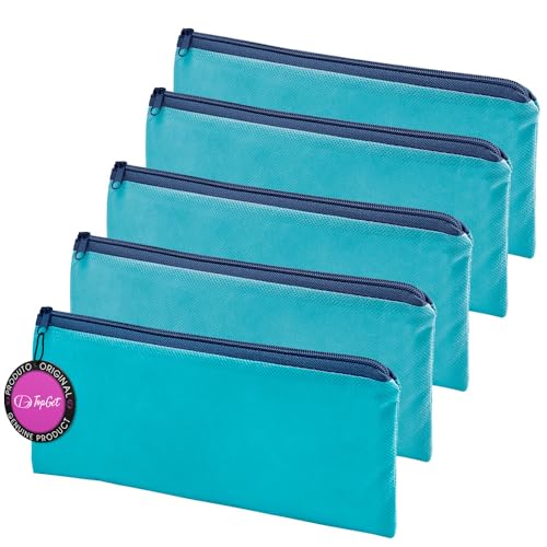 Kit 5x Estojo Escolar em TNT Premium 21x11cm Figi TopGet (Azul Claro)