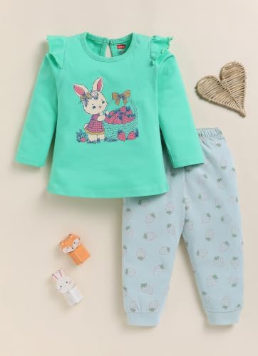 Image of LuvLap Baby Girls Regular Fit 100% Cotton Half Sleeves Girls Top CoSet Pack of 2
