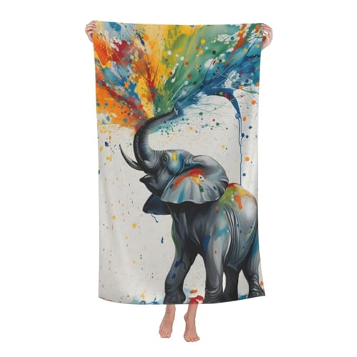 Serviette de bain éléphant coloré microfibre ultra douce séchage rapide - 2