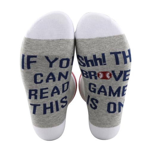 TSOTMO 2 Pairs Baseball Theme Socks Baseball Lover Gift Athletics Player Gift Player Gift (BRA socks)