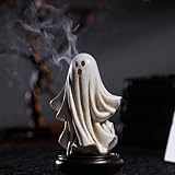 Ghost Incense Holder, Halloween Cute Ghosts Scents Burner, Resin Waterfall Burner Backflow Incense Burner, Decorative Ghost Halloween Figurine for Decor, 7.4 Inch