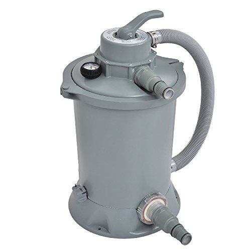 Jilong 6 Wege Pool Sandfilterpumpe 3785L/h Schwimmbecken Sandfilteranlage Schwimmbadpumpe Poolpumpe Quarzsand Filterkesselanlage Pool Filteranlage inkl. Schläuche