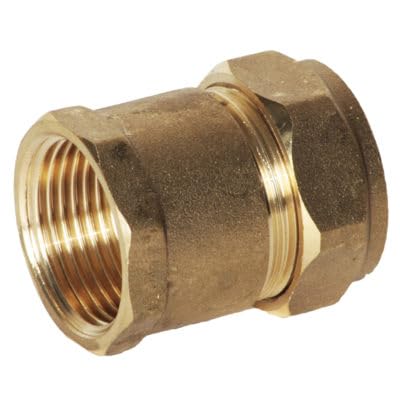 hep® 22mm Compression by 3/4" BSP Brass Female Iron Coupler Straight Adaptors 22mm x 3/4" Female (Pack of 1)