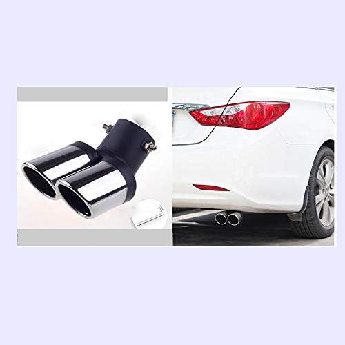 1pcs Silver Double Exit Stainless Steel Exhaust Tail Rear Muffler Tip Tailpipe Trim compatible For Kia Cerato 2010 2011 2012 2013 2014 2015 2016 2017 2018 2019 2020 2021 2022 2023 2024 2025
