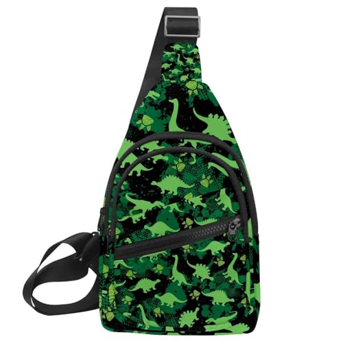 Bandolera cruzada ergonómica de dinosaurio, mochila de mensajero ligera para el día a día