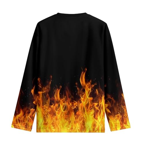 Boys' Casual Long Sleeve Tees with Round Neck Lightweight Soft 3D Print Shirts 3-16T3