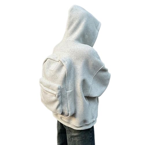 ADHOWBEW Backpack Hoodie Women Men Zip Up Creative Oversized Sweatshirt Trendy Y2K Zipper Jackets4