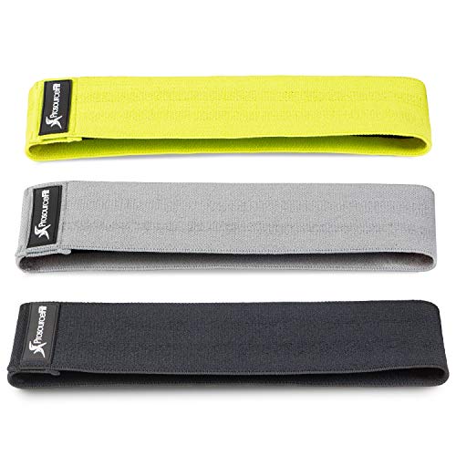 ProsourceFit Fabric Loop Resistance Bands Set with Anti-Slip Grip, Mini Workout Bands